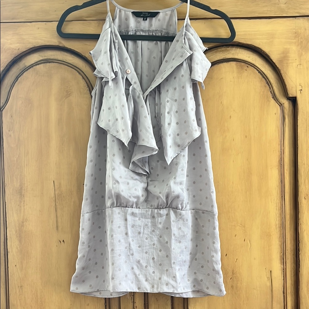 Gray Polka Dot Tunic Top